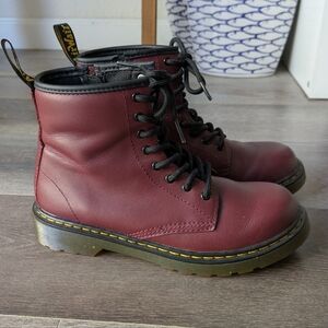 Dr. Martens Women's Burgundy Leather Boots